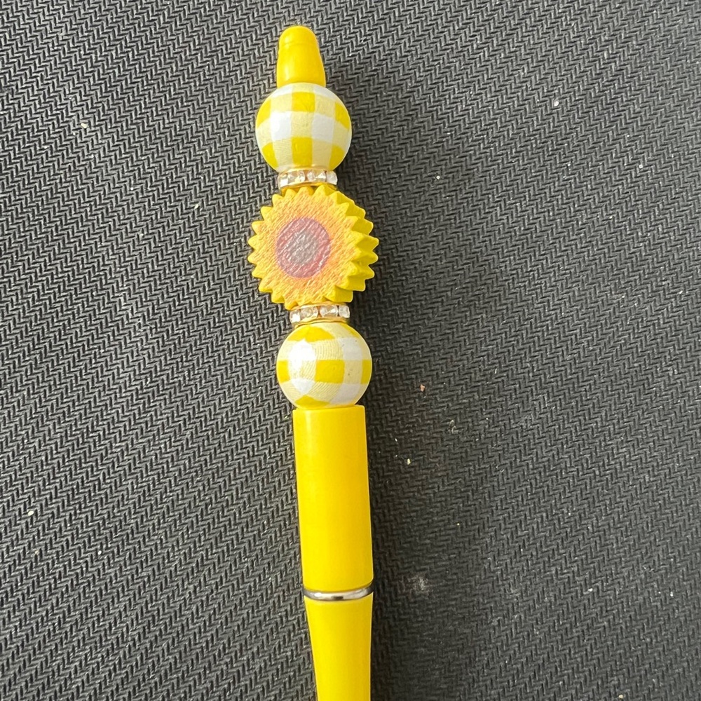 Sunflower Beaded Yellow Pen